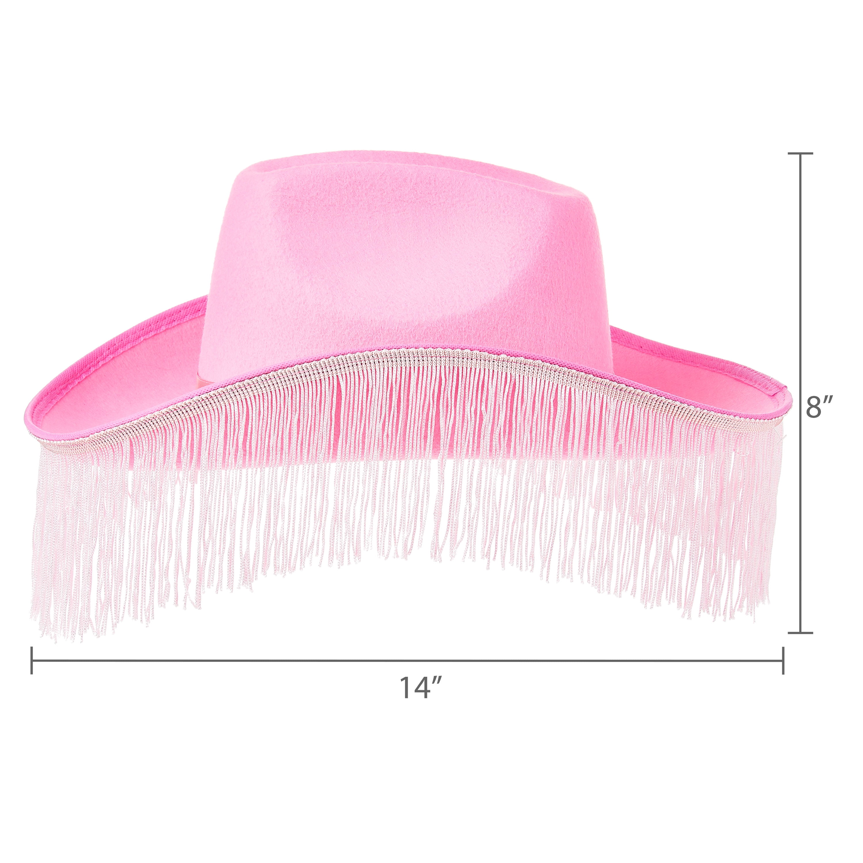 Pink Cowboy Hat with White Fringe, by Way To Celebrate