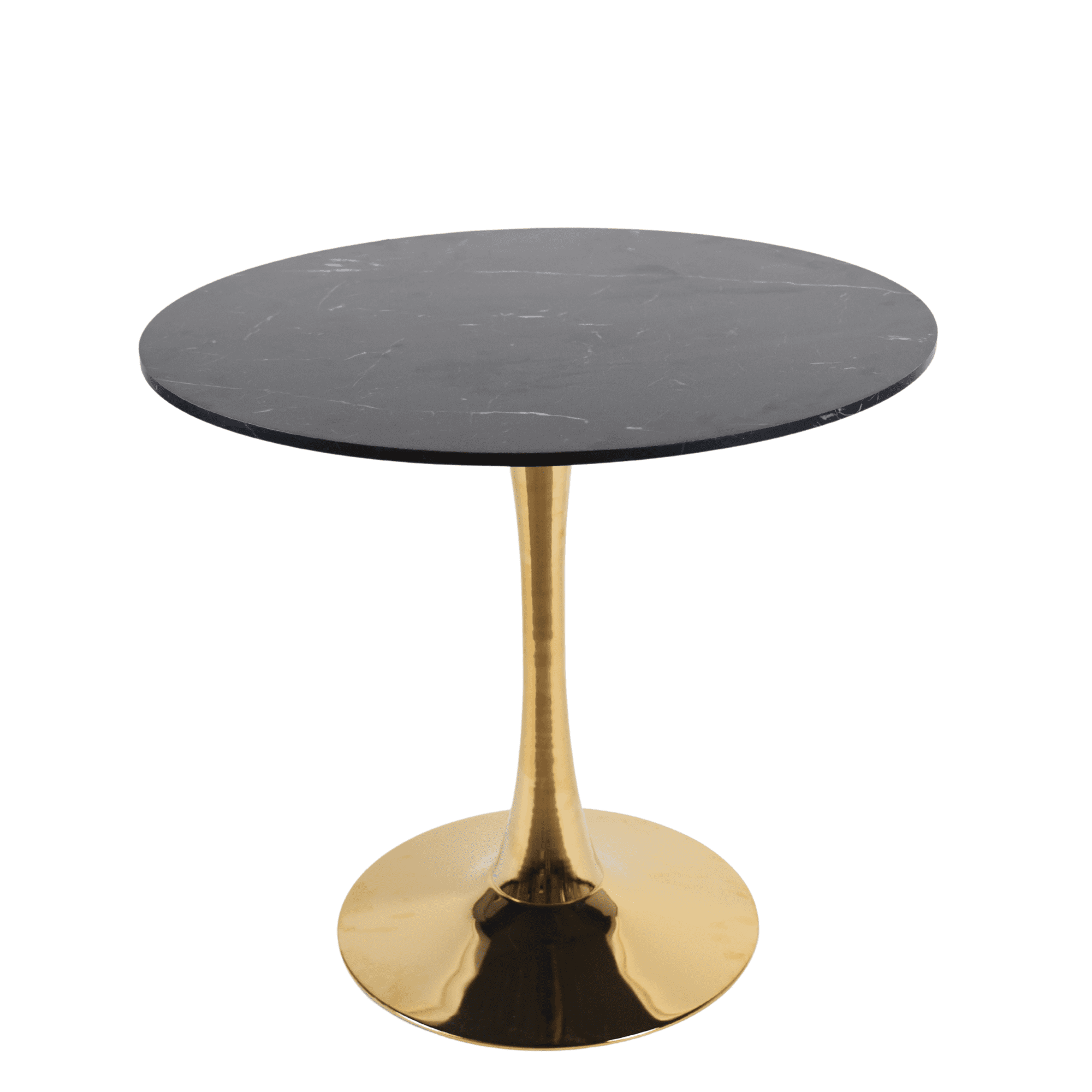 Euroco 31.5" Round Dinning Table for 4,Modern Kitchen Table with Metal Pedestal Base & Tulip Design for Dining, Tea & Lounge,Sturdy Base,Black