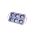 thumbnail image 1 of Billuyoard Moldes Molde para hornear antiadherente de 6 tazas con asa Utensilios para hornear Cupcakes Decoración Gadget de cocina Esfera de Herramientas y accesorios para hornear gris y rosa, 1 of 6