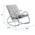 thumbnail image 3 of Sophia & William Set of 2 Outdoor Steel Rocking Chairs with Grey Pad - Blue, 3 of 8