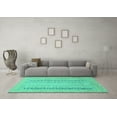 thumbnail image 3 of Ahgly Company Machine Washable Indoor Rectangle Abstract Turquoise Blue Modern Area Rugs, 2' x 5', 3 of 4