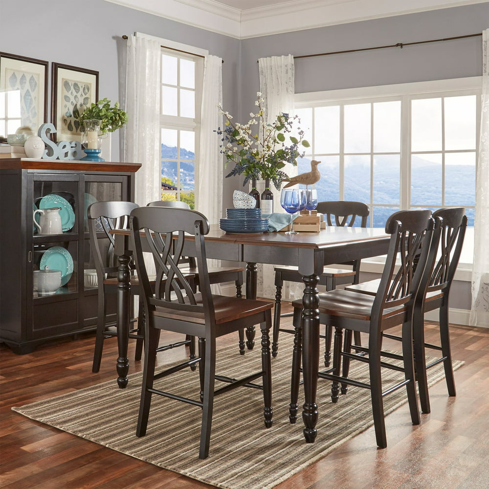 Weston Home Two Tone 7 Piece Counter Height Dining Set - Walmart.com ...