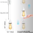 thumbnail image 6 of FSLiving Adjustable Height Remote Control J-Type Track Pendant Light,E26 White Socket with Clear Glass Cone Shade,2200K-6500K Dimmable Timer Decorate Industrial Lamp for Dinning Table - 1 Light, 6 of 9