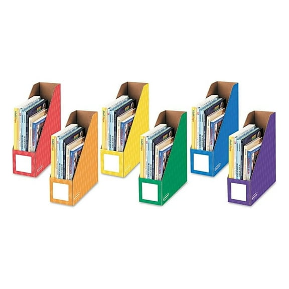 3381901 Cardboard Magazine File 4 1/4 x 12 1/4 x 13 Assorted 6/PK
