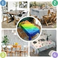 thumbnail image 5 of Rainbow Tie Dye Wave Pattern Rectangle Tablecloth 60"x102",Waterproof Polyester Rectangle Table Cloth, Wipeable Spillproof Polyester Tablecloth for Dining, Camping, Indoor and Outdoor, 5 of 6