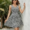 thumbnail image 3 of Trendy Black And White Leopard Print Dress Summer Street Style Dresses Female Sleeveless Printed Sundress, 3 of 7