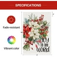 thumbnail image 6 of Christmas Poinsettia Garden Flag Joy to the World 12.5x18 Double Sided for Burlap Christmas Flowers Small Yard Flag Holiday Seasonal Outdoor Outside Decorations, 6 of 6