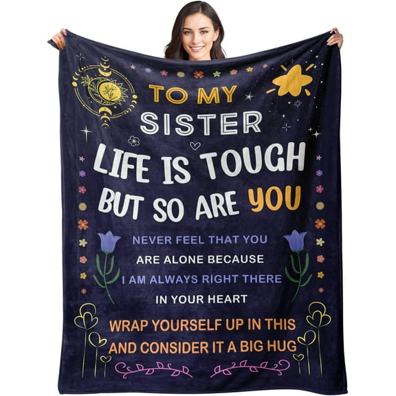 Birthday Gifts for Sister Christmas Sister Gifts from Sisters Brother for Adult Sisters to My Sister Blanket Present for Mothers Day Valentines Day Throw Blanket 50"x60"