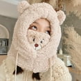thumbnail image 4 of iHPH7 Christmas Gifts One Piece Cold Scarf Hats Hat with Scarf Attached Hooded Scarf for Women Scarves for Women Neck Warmer Winter Accessories for Women Beige M, 4 of 6