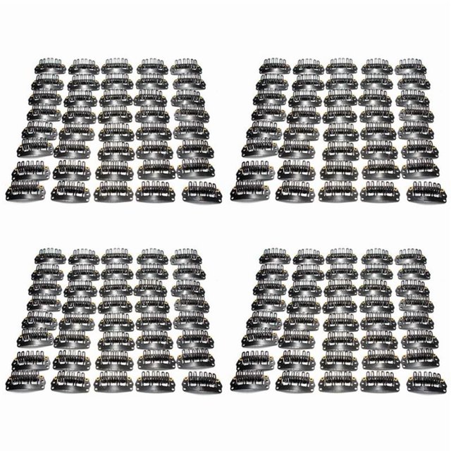 160Pcs de Abrazadera En Forma de U para Extensiones de Cabello Clip de Peluca DIY Peine Negro