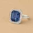 thumbnail image 3 of PEORA 7.75 Carats Created Alexandrite Lab Grown Diamond Ring in 14K White Gold, Color-Changing Emerald Cut, Size 5, 3 of 5
