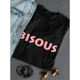 thumbnail image 3 of French Bisous Graphic Women Black T-Shirt, Female Large, 3 of 4