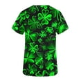 thumbnail image 4 of BiZtdJrK St. Patrick's Day Women Scrubs Tops Workwear Loose Nursing Uniform Scrubs Shirts Fashion Irish Holiday Tops with Pockets Army Green S Prime Day Sales Today 2025 Clearance, 4 of 6