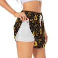thumbnail image 3 of Lsque Fall Daisy Leaf Printed Women's Running Shorts with Liner Pockets,Elastic Quick Dry Workout Athletic Gym Yoga Shorts,Womens High Waist Shorts-Medium, 3 of 9