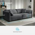 thumbnail image 3 of Mjkone Minimalist Oversized 4-Seater Comfy Couch, 97‘’W Deep Seat Sofa for Living Room, Dark Gray, 3 of 7