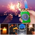 thumbnail image 4 of Dsseng Butane Torch Lighter  Double Fire Switching Lighter With Quartz Watch Metal Inflatable Windproof Blue Flame Lighter Fashion Gift Luminous  White, 4 of 5