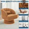 thumbnail image 5 of LIZHOUMIL Velvet/Teddy Swivel Barrel Chair, 360° Rotating Lounge Seat, 5 of 9