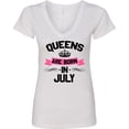 thumbnail image 3 of Inktastic Queens Are Born in July Women's V-Neck T-Shirt, 3 of 5