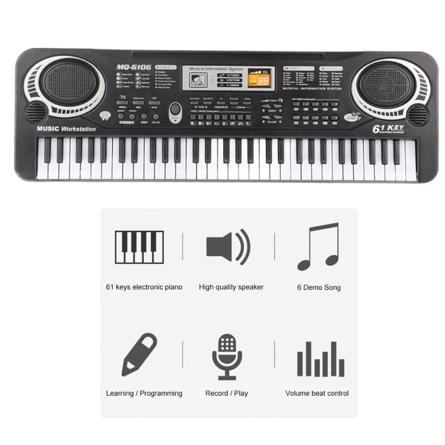 Teclado Piano eléctrico ANGGREK Teclado digital 61 teclas Color Como muestran las imágenes