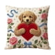 thumbnail image 2 of Juego de 2 fundas de almohada para San Valentín | Tamaño estándar de 45 x 45 cm | Decoración festiva con diseño de corazones para sofá cama | Tela suave con pelusa corta y cremallera oculta | Fácil, 2 of 6