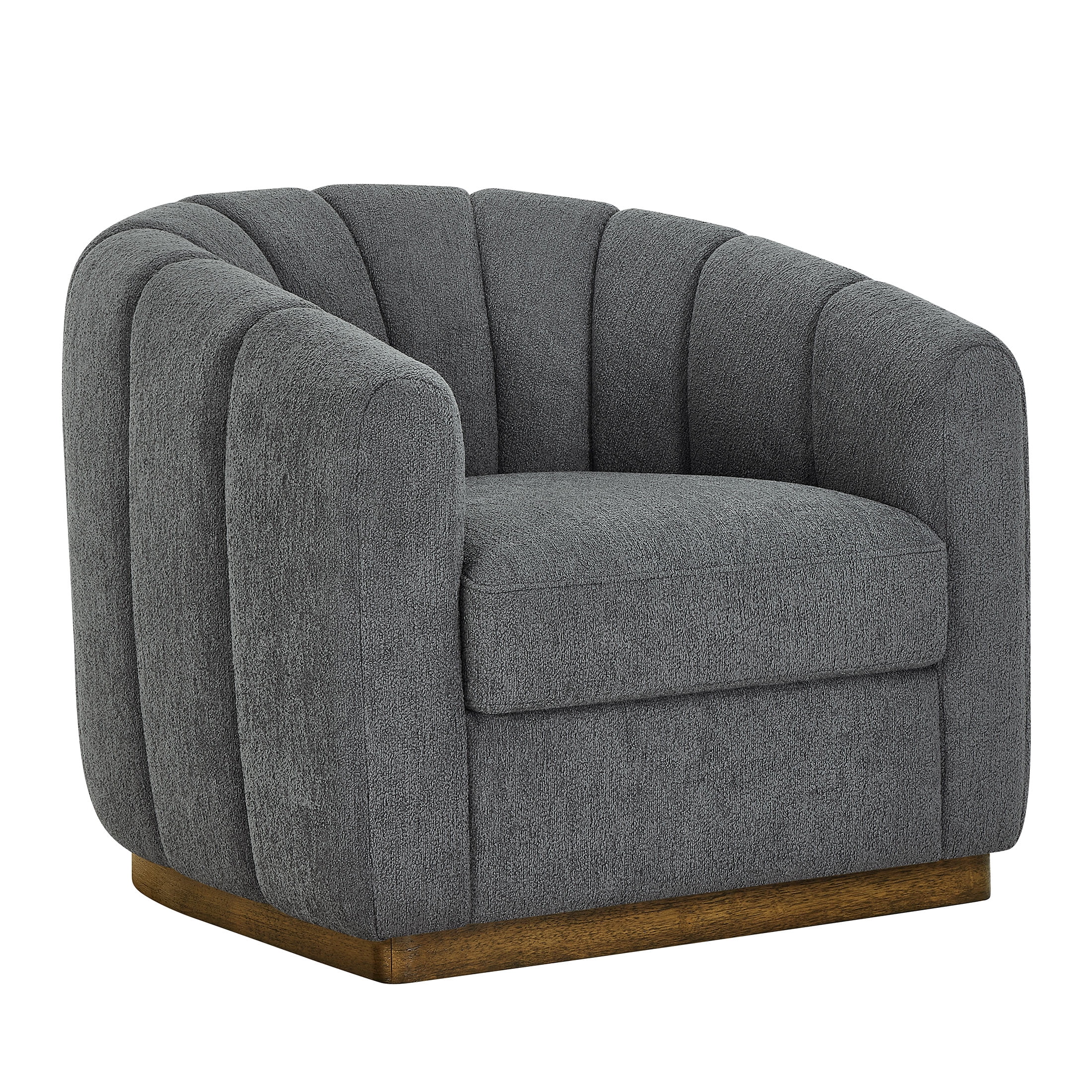 Better Homes & Gardens Lillian Accent Swivel Chair, Charcoal Boucle