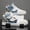 White Blue, variant on Men's Trendy Color-Block Casual Sneakers- Comfortable Non-Slip Wear-Resistant Outdoor High-Top Skate Shoes, Fashion Street Style Lace-Up Men's Shoes