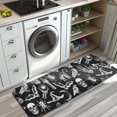 thumbnail image 3 of Black Gothic Skull Bat Pattern Kitchen Rug Mat,Kitchen Runner Rugs Non Skid Washable,Decorative Kitchen Floor Mats for Kitchen,Sink,Laundry,17"x47.2", 3 of 7