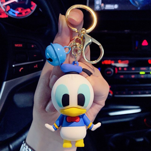 Cartoon Anime Disney Mickey Mouse Minnie Figure Keychain Donald Duck Piglet Key Chain Model Kid Toys Children GiftChina Gong Bohan LED
