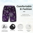 thumbnail image 5 of Gaeub Snowflake Gradient Purple Mens Swim Trunks Stretch Beach Shorts Quick Dry for Men Swim Shorts Swimwear with Pockets- Medium, 5 of 9