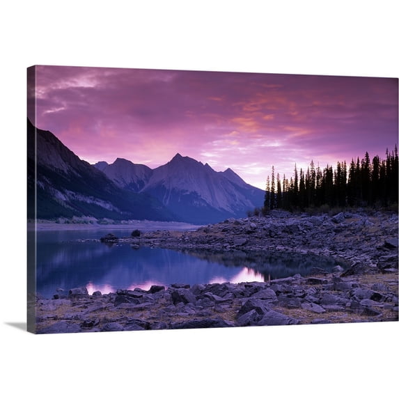 Great BIG Canvas | "Medicine Lake, Jasper National Park, Alberta, Canada" Canvas Wall Art - 30x20