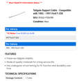 thumbnail image 2 of Tailgate Support Cable - Compatible with 1983 - 1997 Ford F-250 1984 1985 1986 1987 1988 1989 1990 1991 1992 1993 1994 1995 1996, 2 of 2