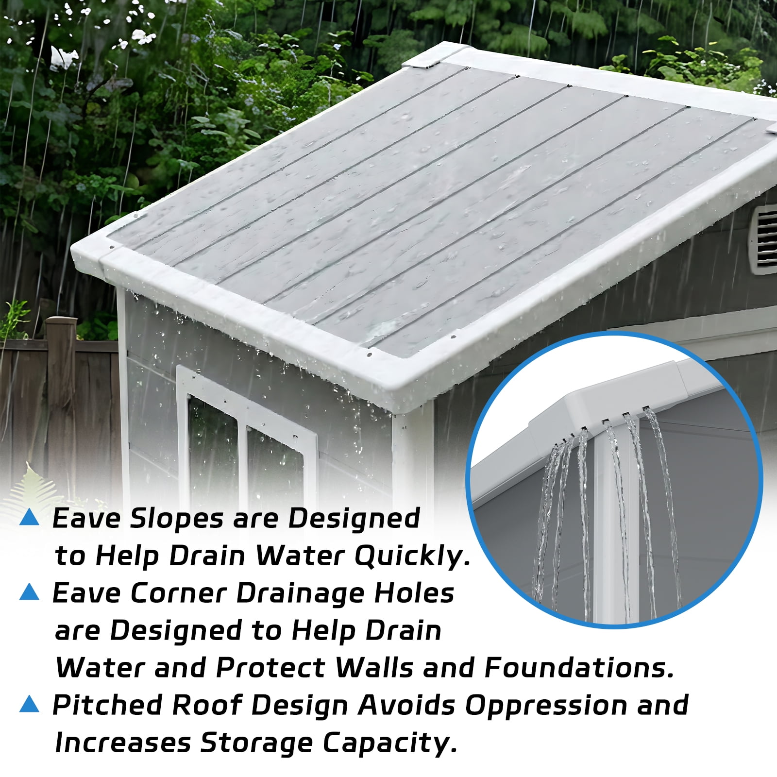 4x3 FT Gray Outdoor Storage Shed - Resin with Sloped Roof, Drainage Holes,Lockable Door,Transport Ramp, Window & Vent for Backyard, Garden, Patio, Lawn Optimized Five Bullet Points