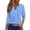 101#Blue, variant on Womens Fashion 3/4 Sleeves Tops Fall Crew Neckline Loose Fitting Type Button Down Business Work T Shirts Gold S