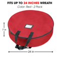thumbnail image 3 of Primode Bolsa De Almacenamiento Para Coronas De Navidad De 24.0 In – 2 Unidades De Recipientes Para Coronas Artificiales – Soporte Para Coronas De Navidad – Asas Resistentes – Correas Interiores – Ran, 3 of 5