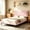 Pink, variant on Gewnee King Size Bed Frame with Built-in 20W PD USB Type-C & A Charging Port,Modern Minimalist White Headboard with Storage Shelf,No Box Spring Needed.