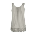 thumbnail image 2 of QWERTYU Ladies Summer Tunics Women Tank Tops Casual Sleeveless Basic Top Henley Button Down Blouses Sleeveless Lace Womens Dress Tops for Older Women Medium Gray 3X, 2 of 7