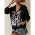 thumbnail image 3 of Women Y2K Zip Up Hoodies Grunge Graphic Sweatshirt Jacket Goth Aesthetic Vintage Hooded Streetwear, 3 of 6