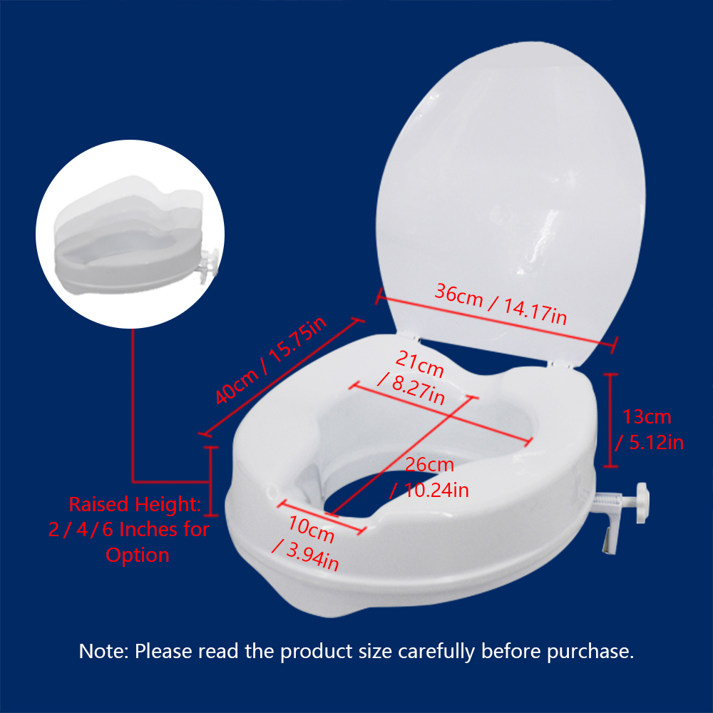 Gecheer Raised Toilet Seat with Lid 300 Lbs Heavy Duty Elevated Toilet