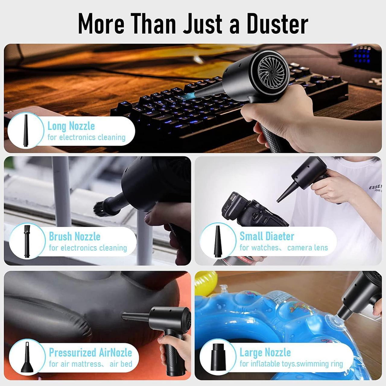 Giizhmy Compressed Air Duster with Replaces Compressed Air Cans, Cordless Air Blower, 1 Count