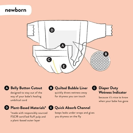 The Honest Company, Clean Conscious Diapers™, Rose Blossom   Tutu Cute, Size NB, 72 Count Club Box