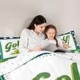 thumbnail image 4 of Homewish Kawaii Cartoon Golf Bedding Comforter Set 7 Pieces for Kids, Sports Player Full Bedding Set, Green Buffalo Plaid Reversible Fitted Sheet Flat Sheet, Lightweight Room Decor, 4 of 7