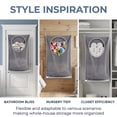 thumbnail image 3 of 2 Pack Hanging Laundry Hamper Bag, Over the Door Dirty Clothes Basket with Bottom Zipper, Large Capacity Wall Mount Laundry Organizer with Hooks & Adhesive Stickers for Bathroom Bedroom, 3 of 7