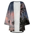 thumbnail image 5 of Patlollav Winter Womens Floral Print Puff Sleeve Kimono Cardigan Loose Chiffon Cover Up Casual Blouse Tops, 5 of 6