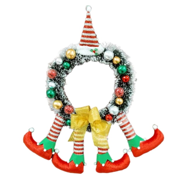 Corona De Navidad Corona De Ladrón De Navidad Puerta Delantera Elfo De Navidad Decoraciones Para El Cuerpo Novedad Divertida Corona De Piernas De Felpa Kearding HA038778-00