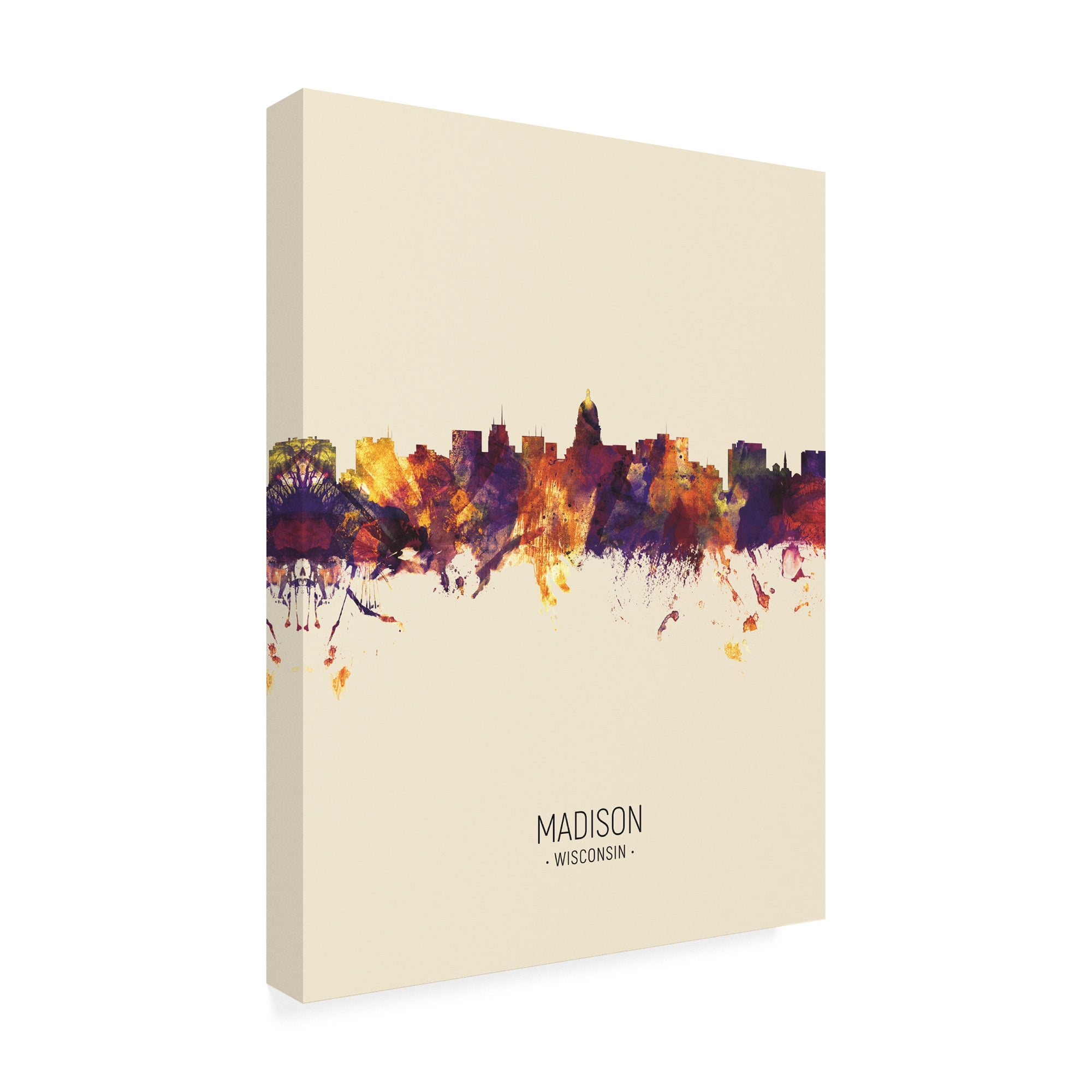 Trademark Fine Art 'Madison Wisconsin Skyline Portrait III' Canvas Art by Michael Tompsett
