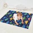 thumbnail image 2 of Colorful Dinosaurs Plant Dark Blue Pattern Blanket,Comfortable Soft Lamb Wool Throw Blanket,All Season,Warm Lightweight Blankets for Sofa Bed Couch Living Room Chair,30"x40", 2 of 4