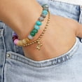thumbnail image 4 of Ladies beaded bracelet, beach coloured gemstone bohemian beaded bracelet, natural stone handmade summer jewellery gift, 4 of 6