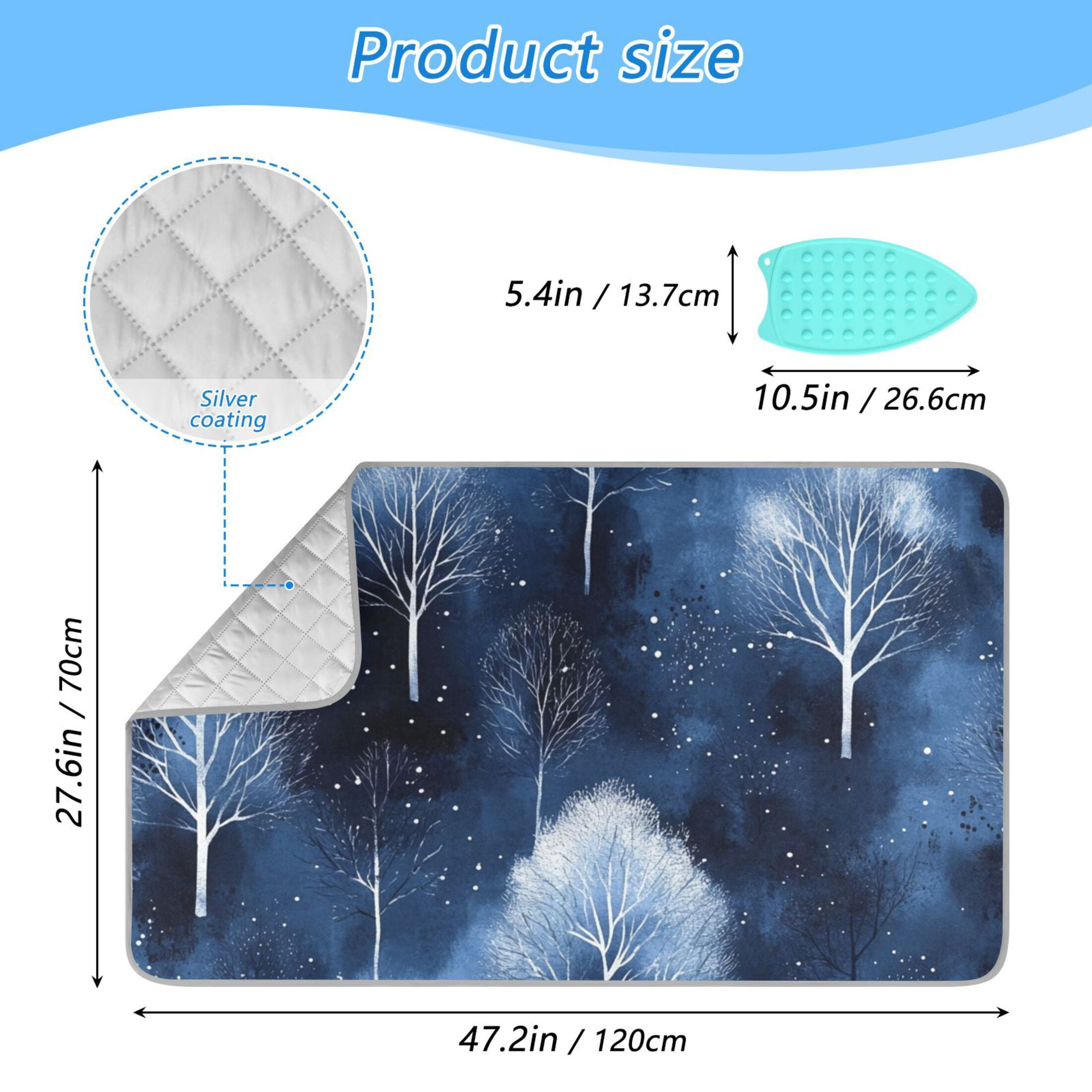 Winter Trees Ironing Board Covers Heat Resistant Ironing Pad Mat Portable for Travel Washer Dryer Table