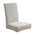 thumbnail image 1 of Funda gruesa para silla de comedor con respaldo integrado, funda elástica para cojín de asiento, para cocina, color caqui, gris, beige, gris oscuro, poliéster, protector de silla, envoltura elástica, 1 of 6