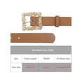 thumbnail image 4 of INSPIRE CHIC Women's Rhinestone Buckle Belts, Decorative Elegant Faux Leather Waistband Belt for Jeans Pants Dresses 41.3x1.1" Camel, 4 of 6